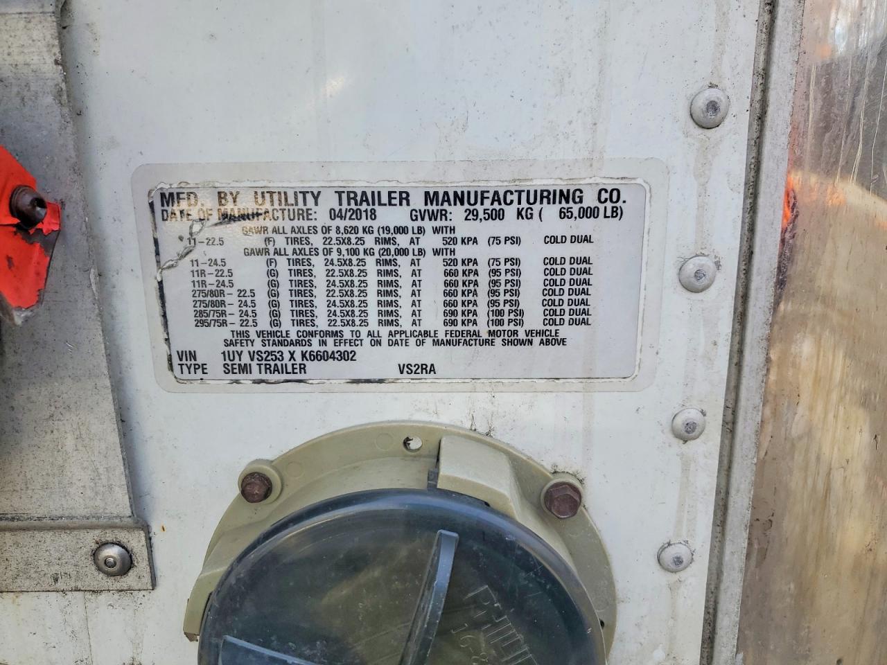 2018 Utility VS2RA Refrigerated Van Trailer