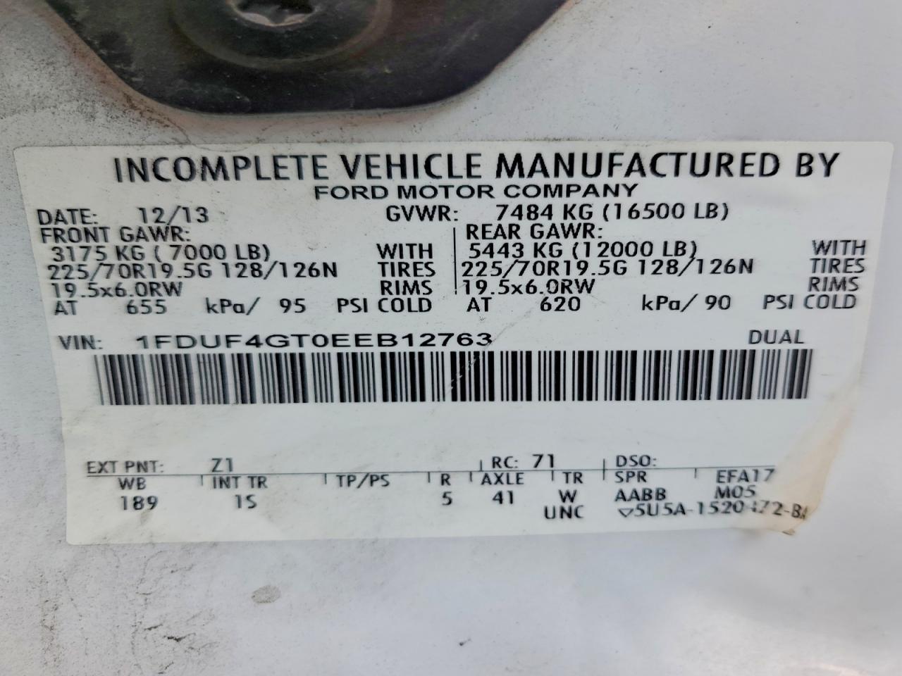 2014 Ford F450 Super Duty Truck Cab AND Chassis