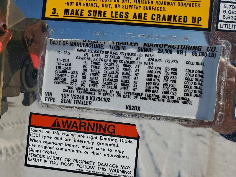 2019 Utility Vs2dx dry van Trailer