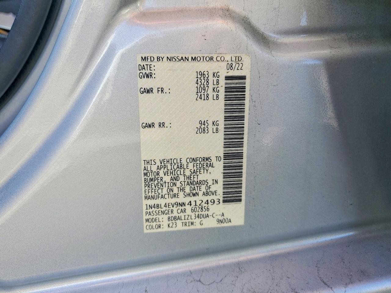 2022 Nissan Altima sl
