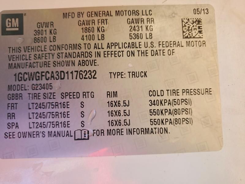 2013 Chevrolet 2013 Chev Express Cargo 2500 1