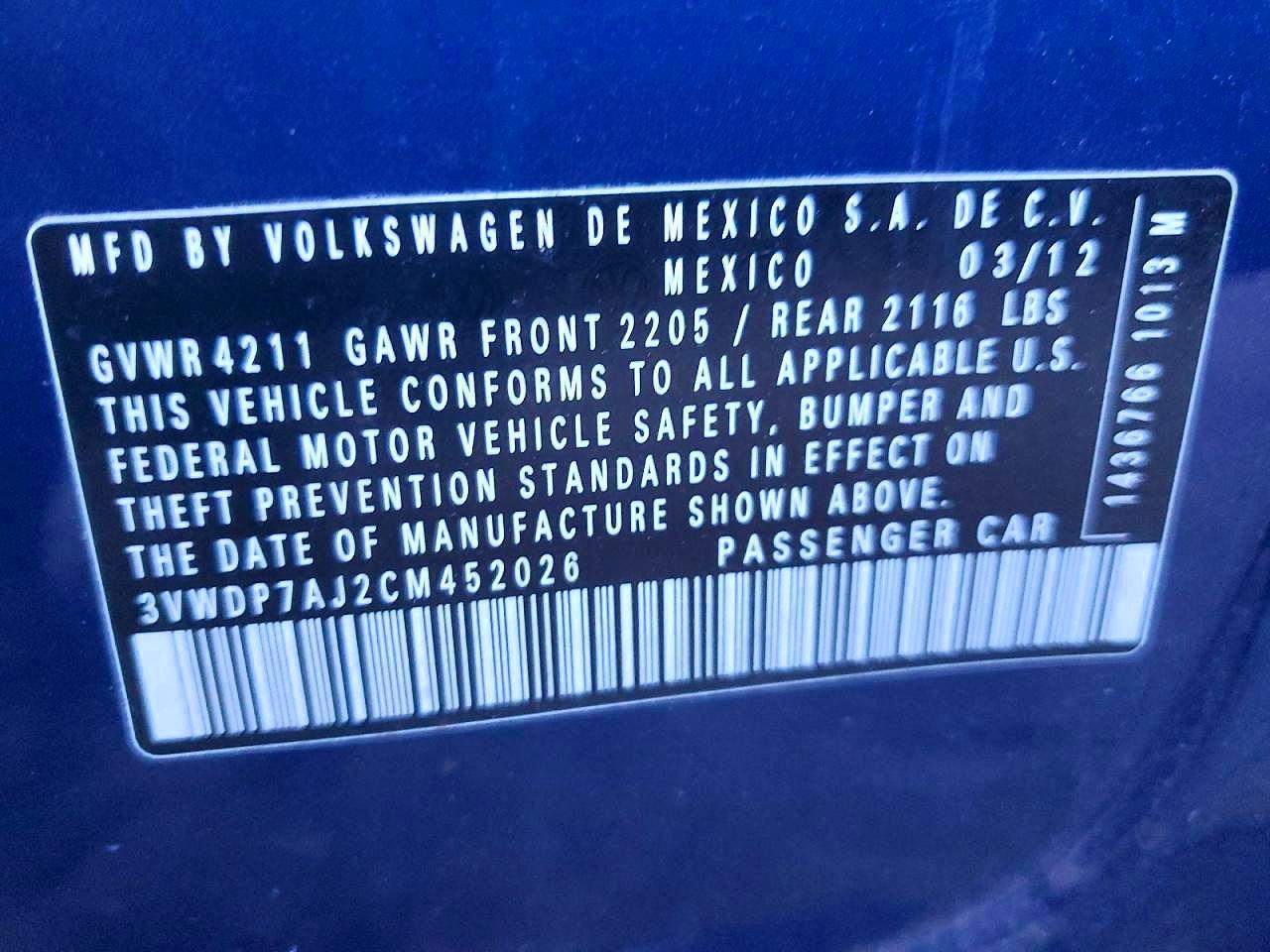 2012 Volkswagen Jetta se