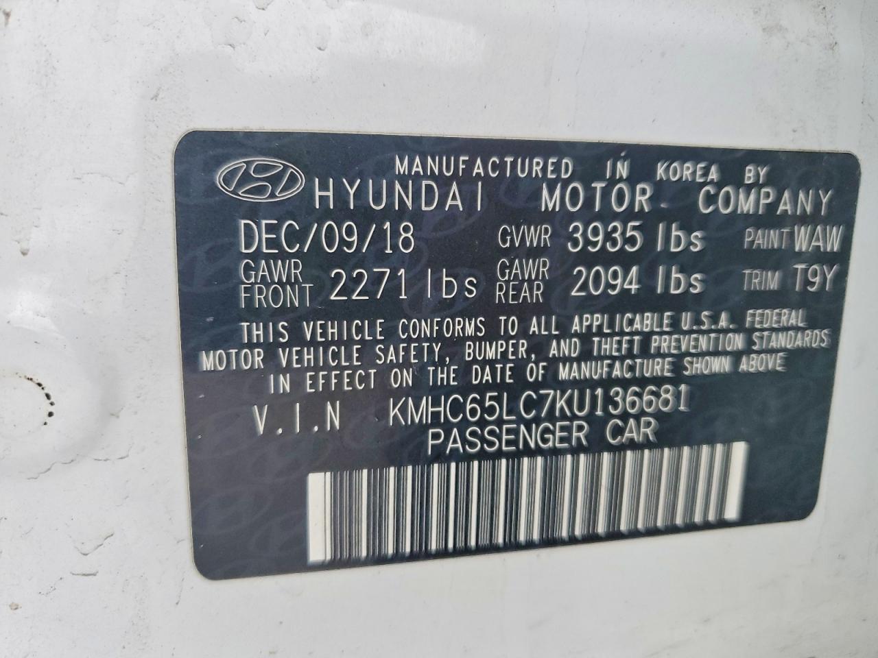 2019 Hyundai Ioniq Blue
