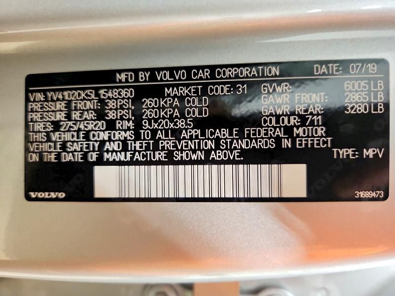 2020 Volvo Xc90 T5 Momentum