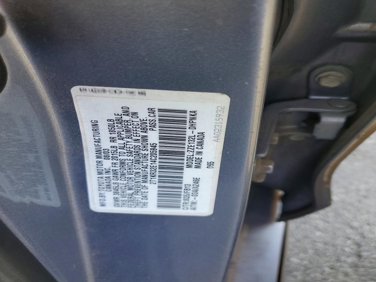 2004 Toyota Corolla Matrix xr