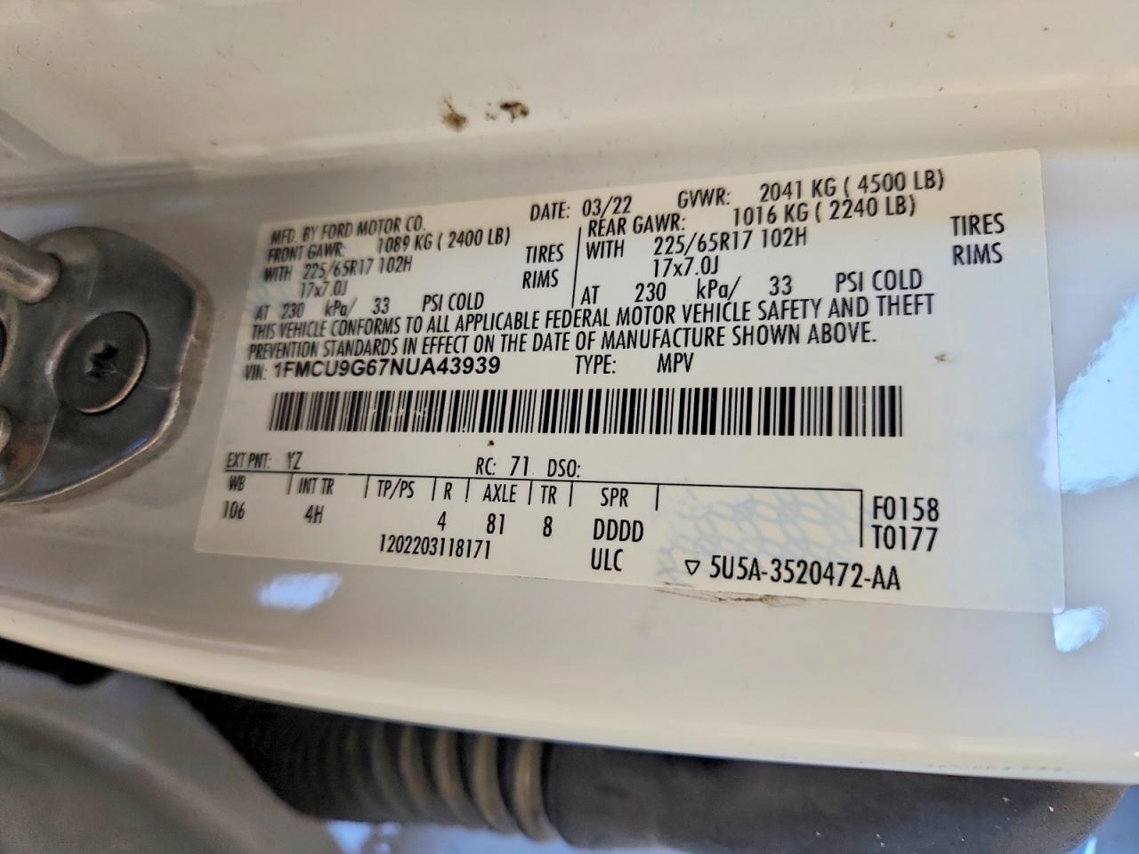 2022 Ford Escape se
