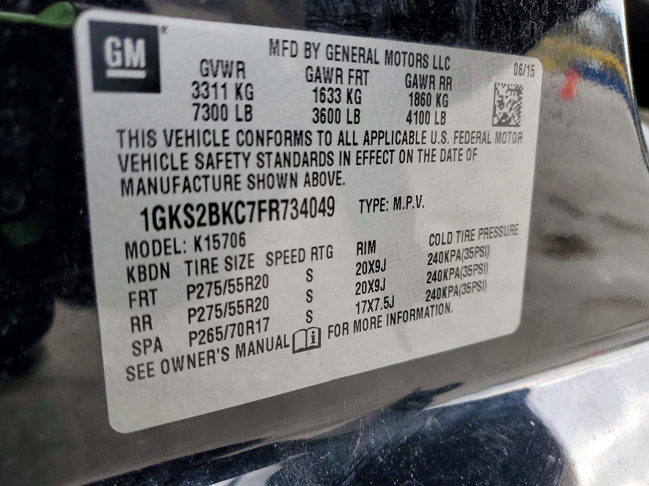 2015 GMC Yukon slt