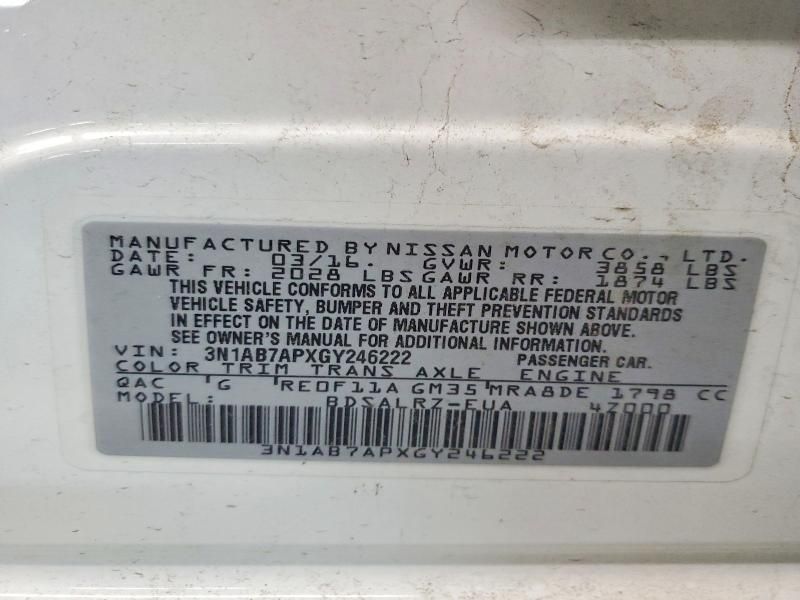 2016 Nissan Sentra s