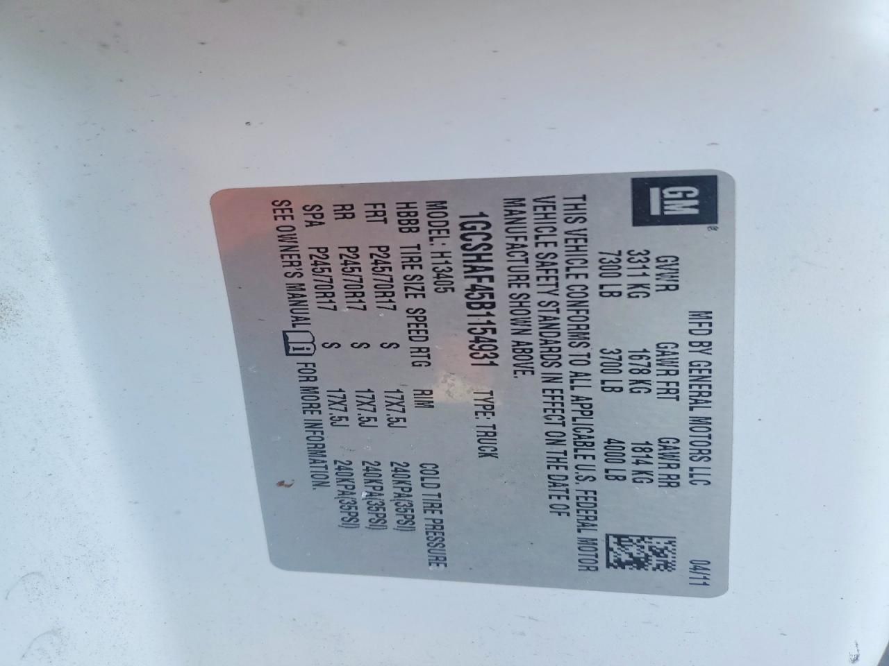 2011 Chevrolet Express G1500