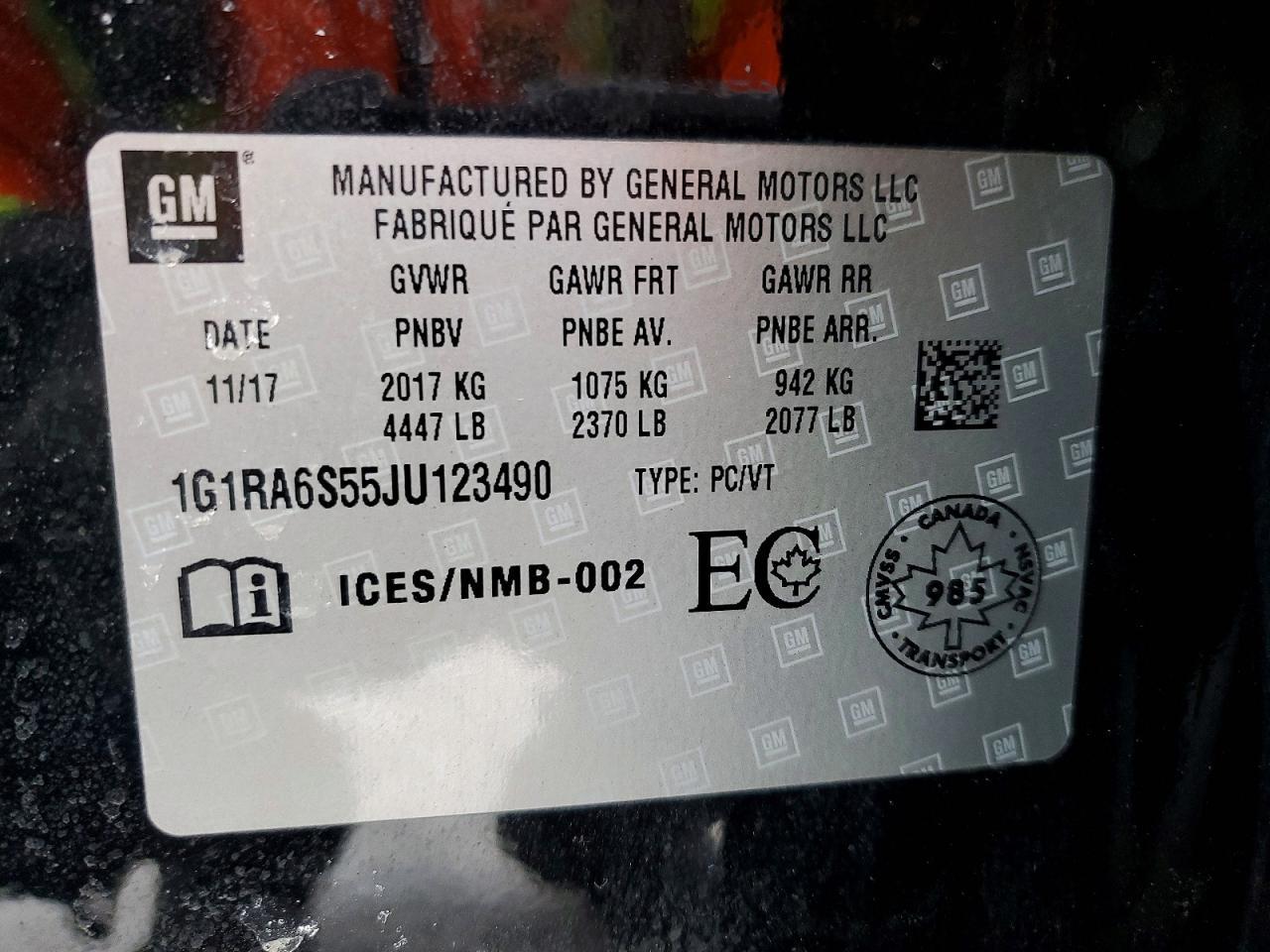 2018 Chevrolet Volt lt