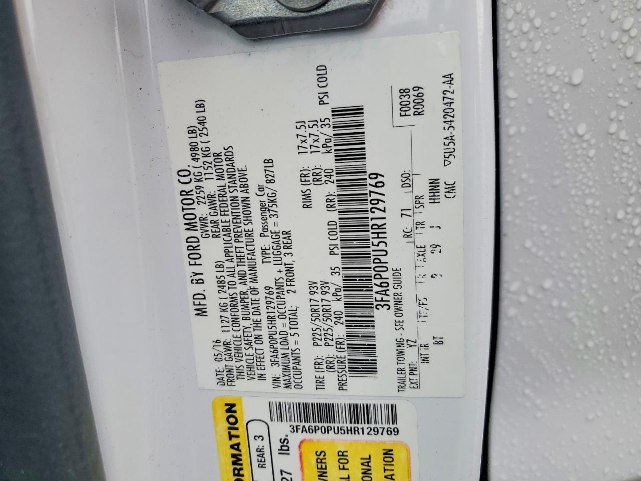 2017 Ford Fusion se Phev