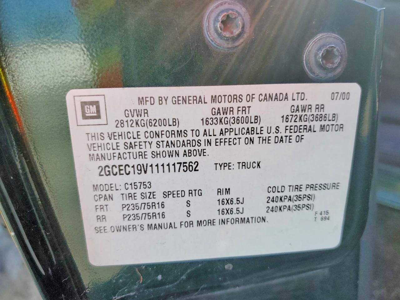 2001 Chevrolet Silverado C1500