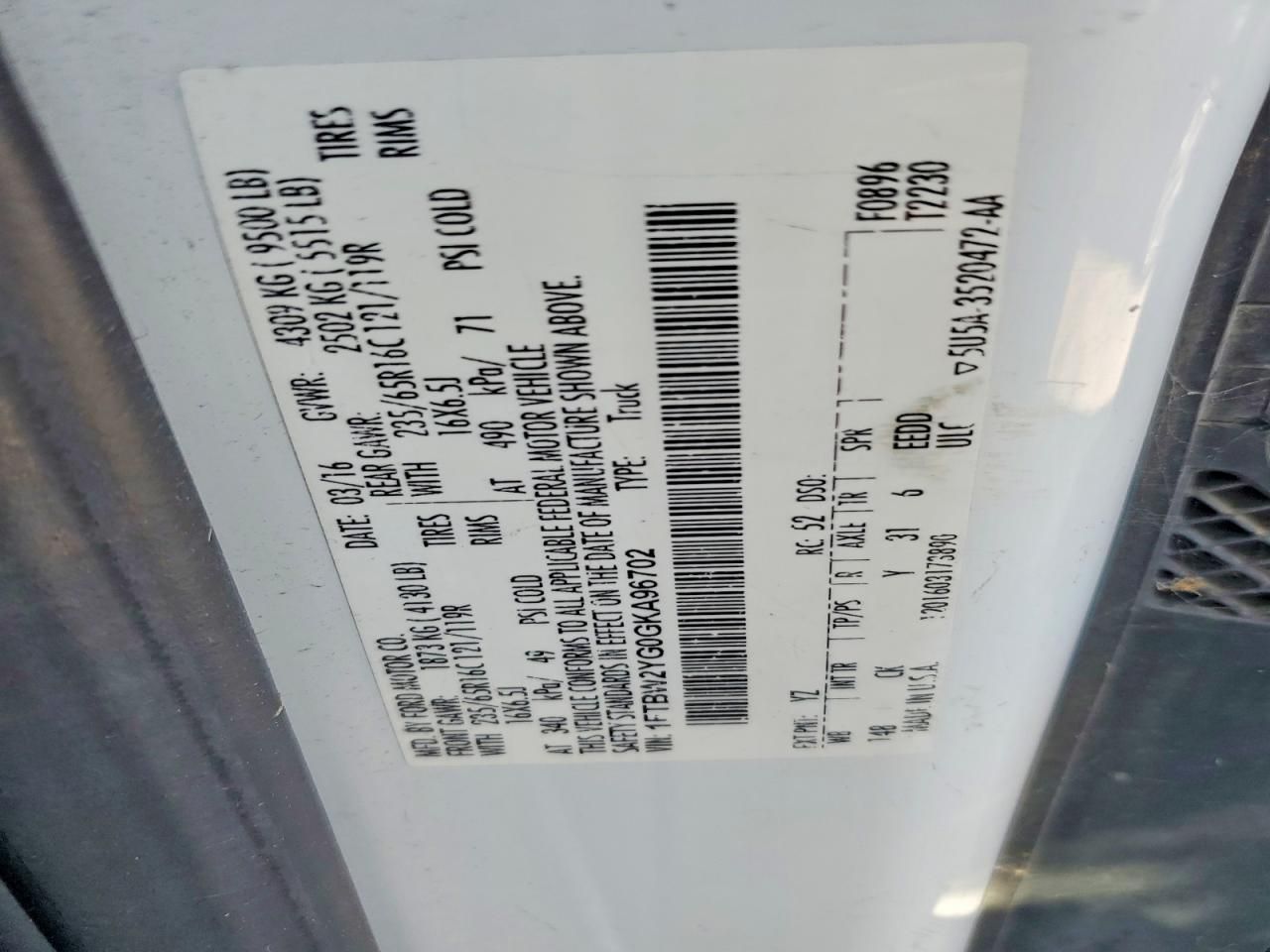 2016 Ford Transit 350 Delivery van