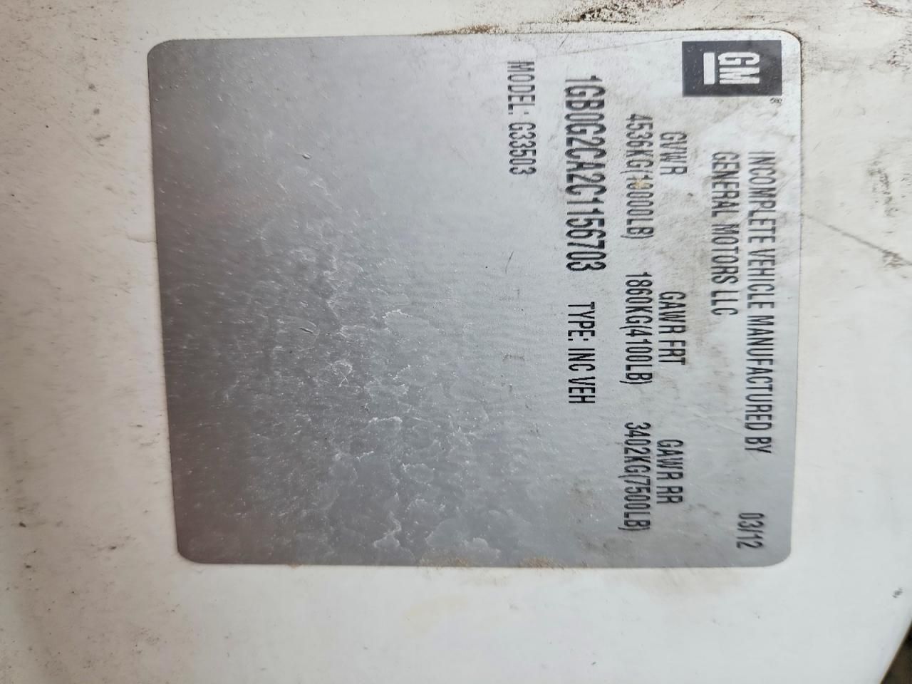 2012 Chevrolet Express BOX Truck