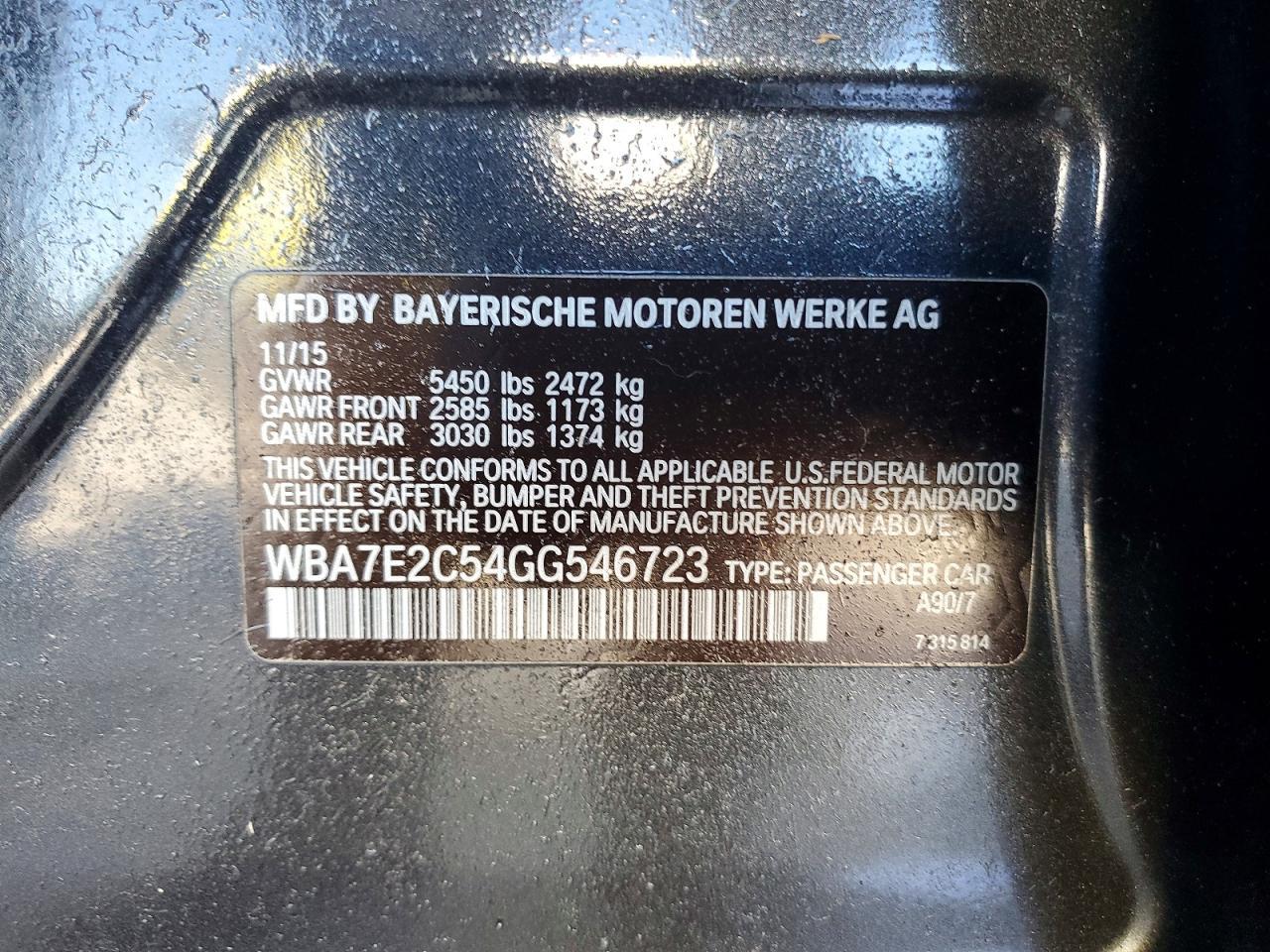 2016 BMW 740 i