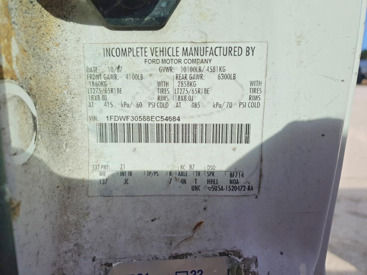2008 Ford F350 4X2 SRW Splice Truck