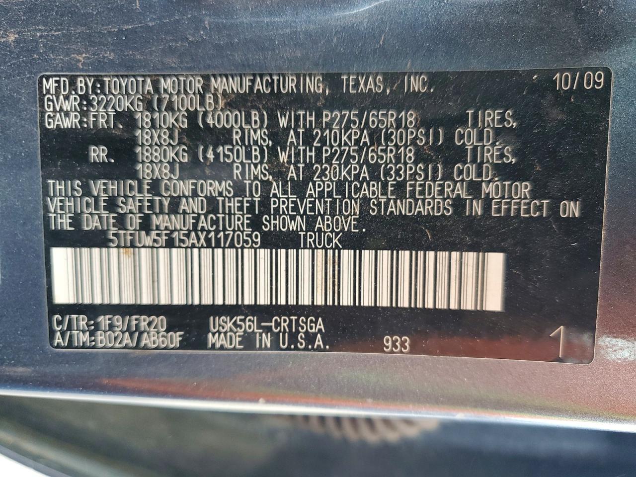 2010 Toyota Tundra Grade