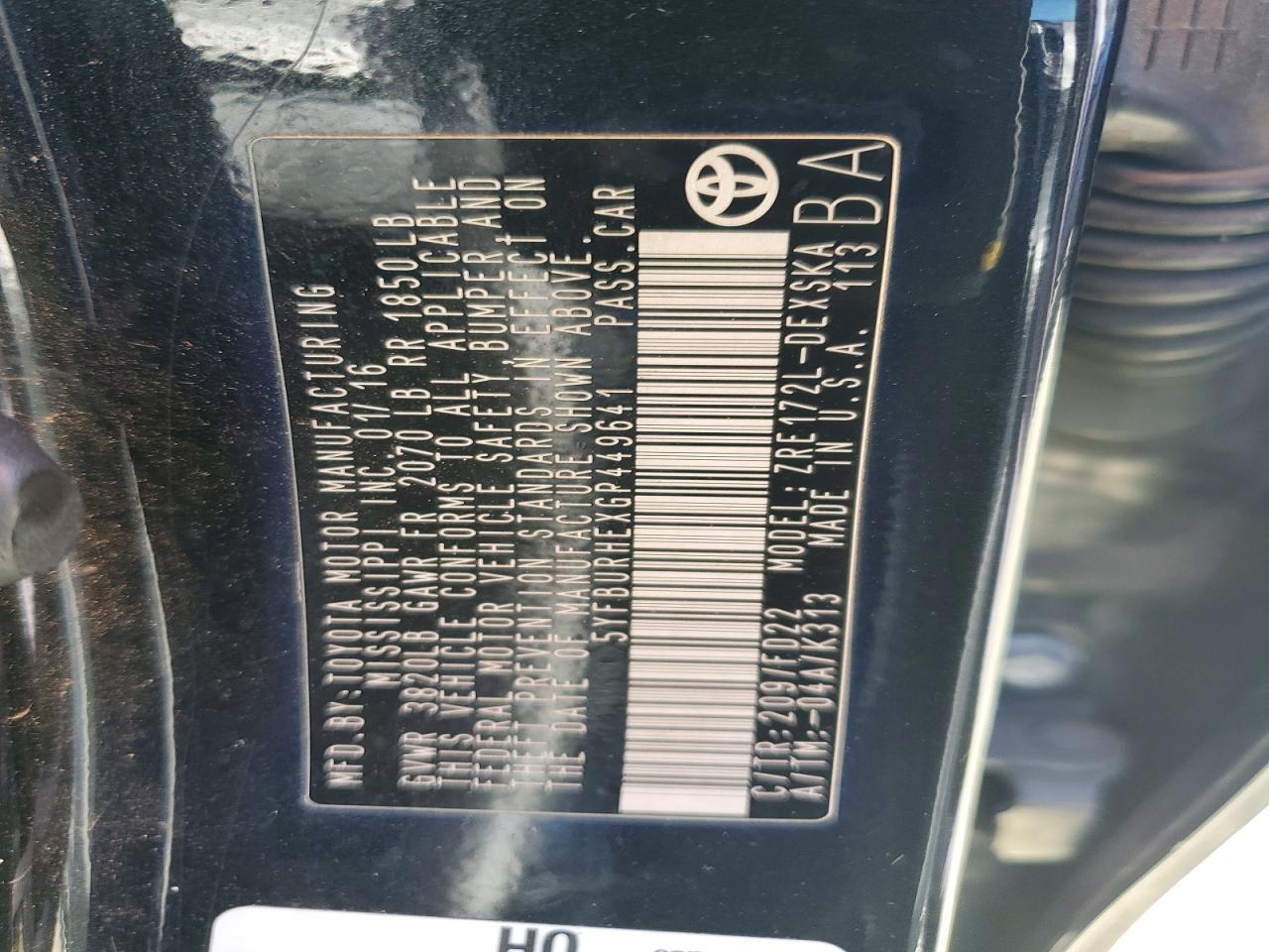 2016 Toyota Corolla l