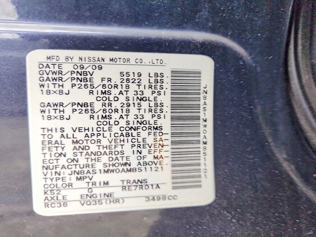 2010 Infiniti Fx35 Base