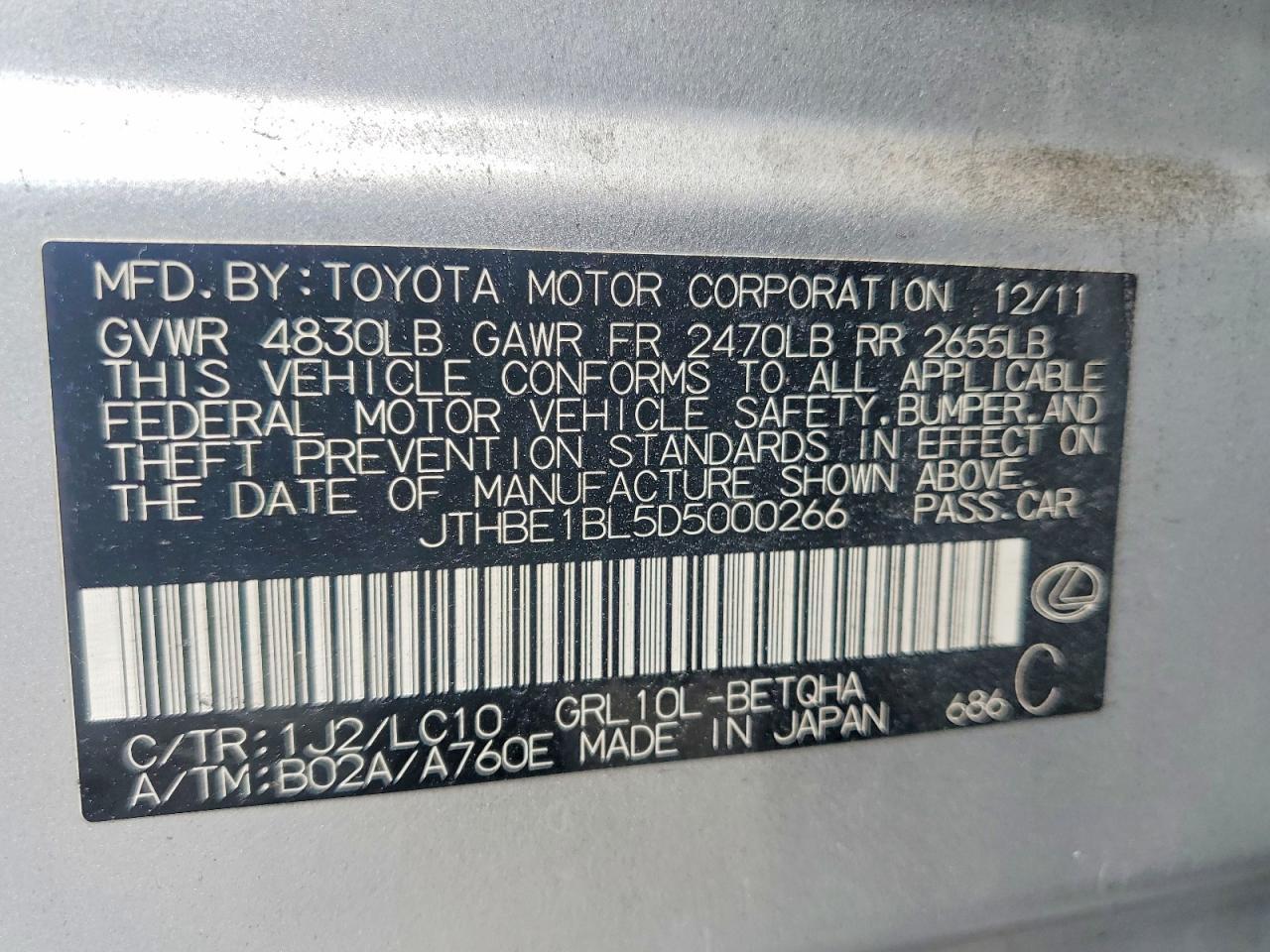 2013 Lexus Gs 350 Base