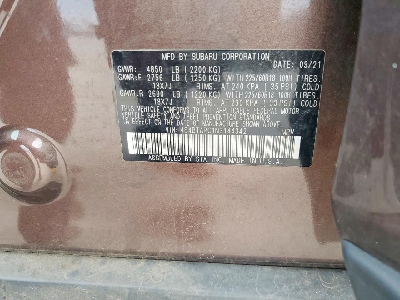 2022 Subaru Outback Touring