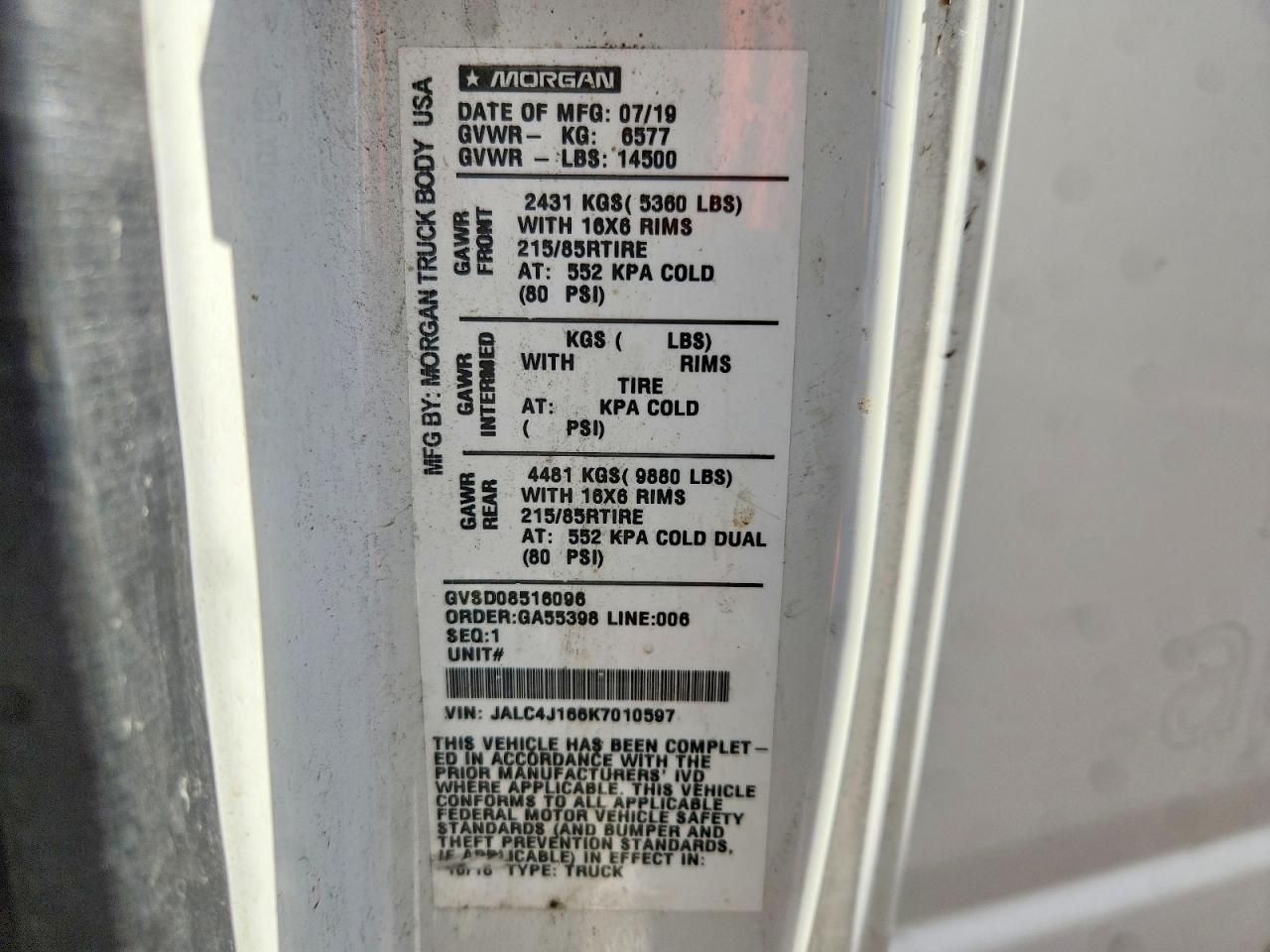 2019 Isuzu NPR HD BOX Truck