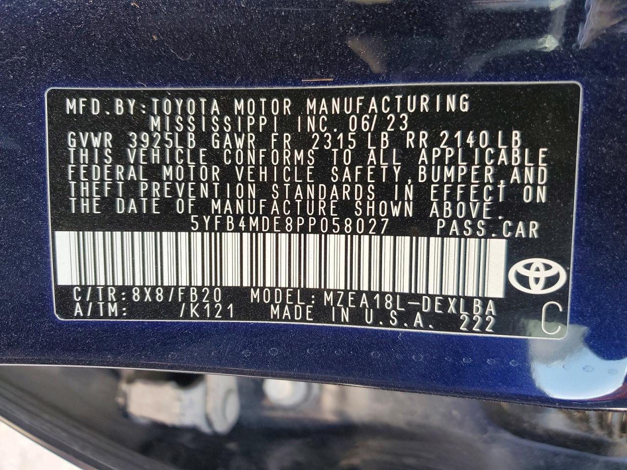 2023 Toyota Corolla le