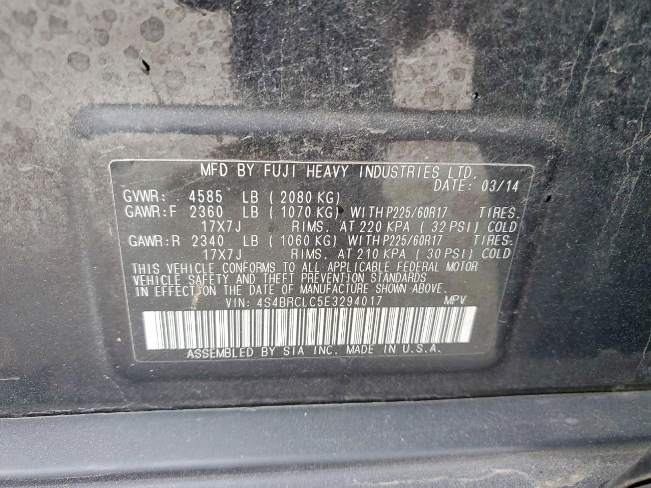 2014 Subaru Outback 2.5i Limited