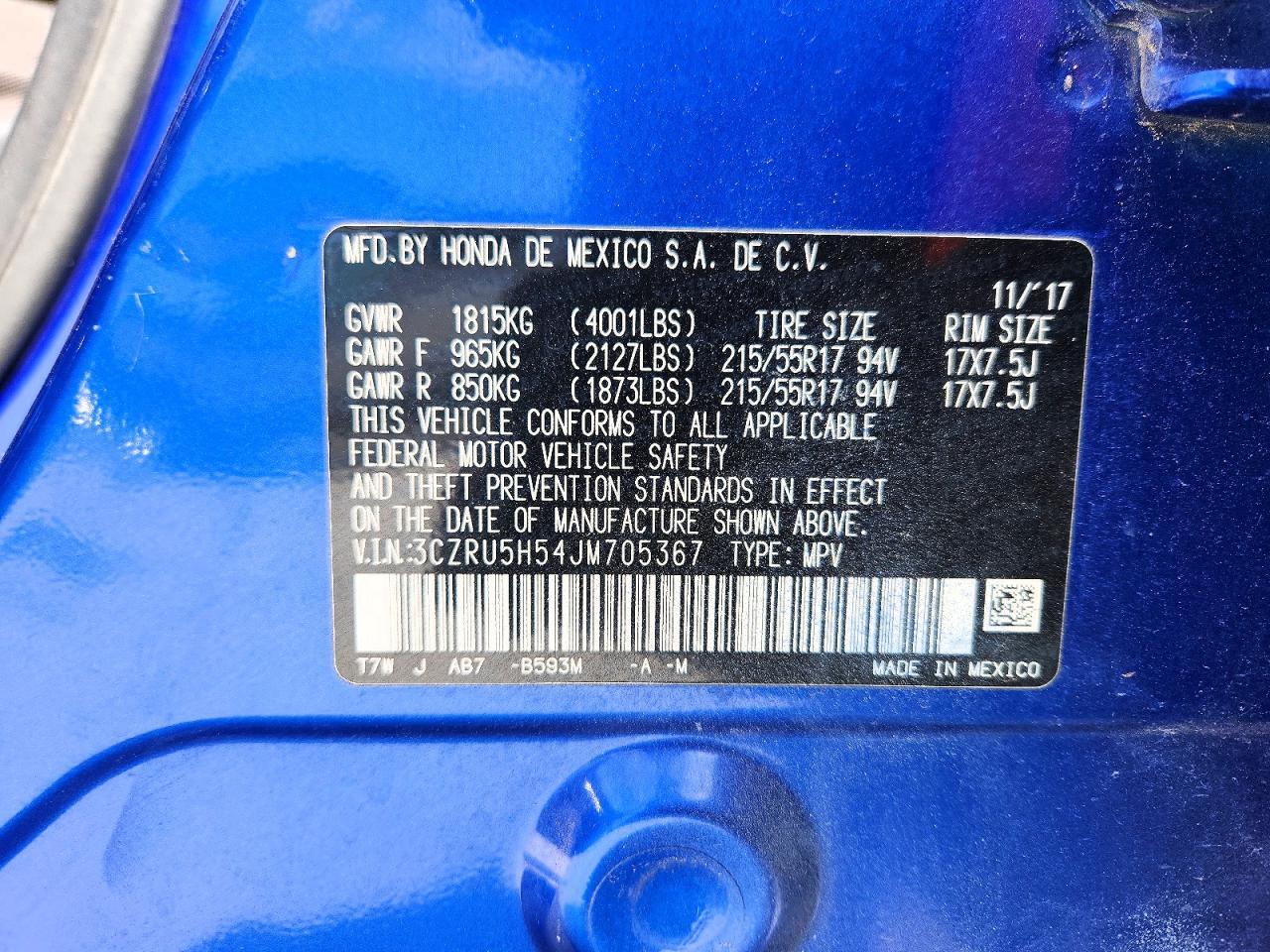 2018 Honda Hr-v ex