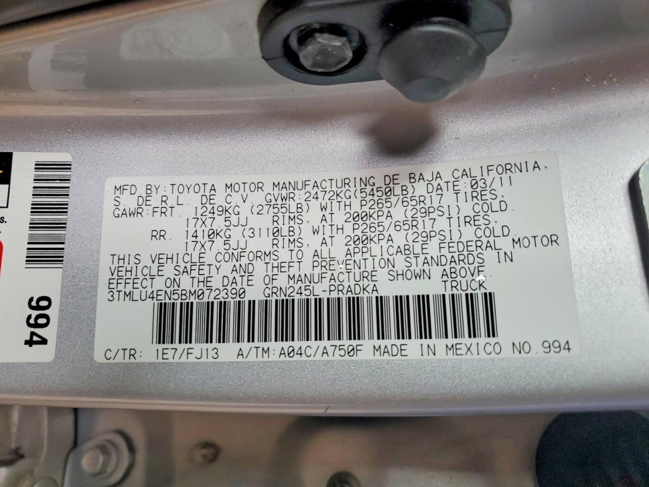 2011 Toyota Tacoma V6