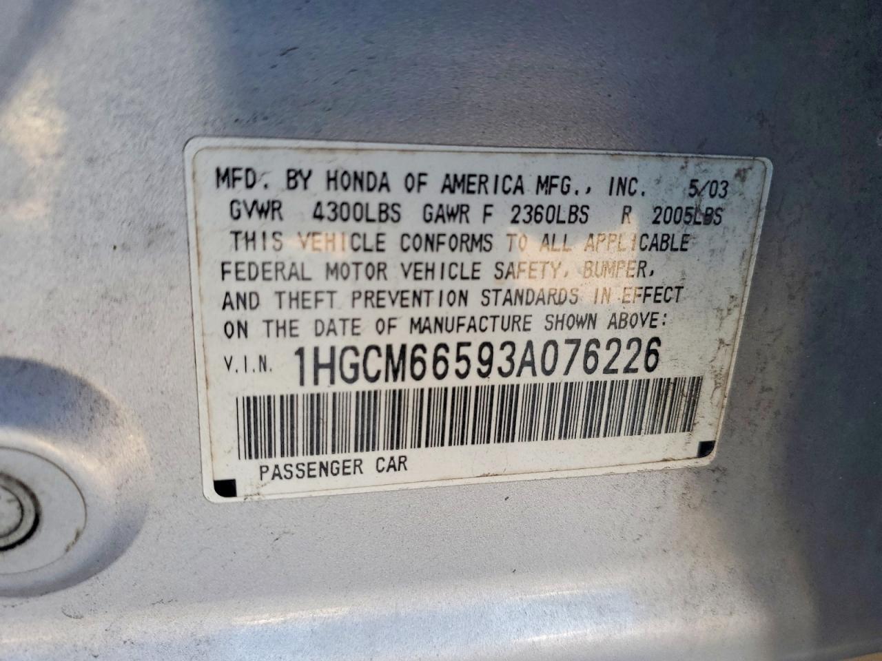 2003 Honda Accord ex