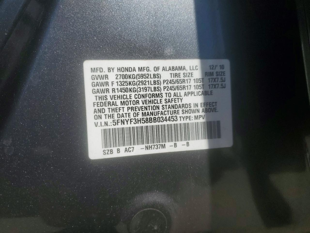 2011 Honda Pilot exl