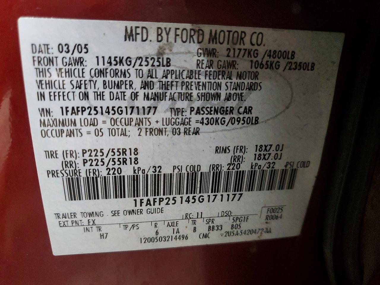 2005 Ford Five Hundred Limited