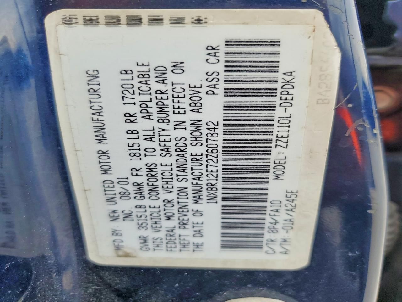 2002 Toyota Corolla ce