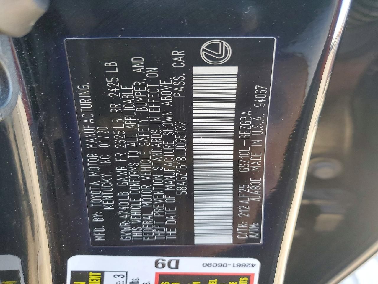 2020 Lexus Es 350 f Sport