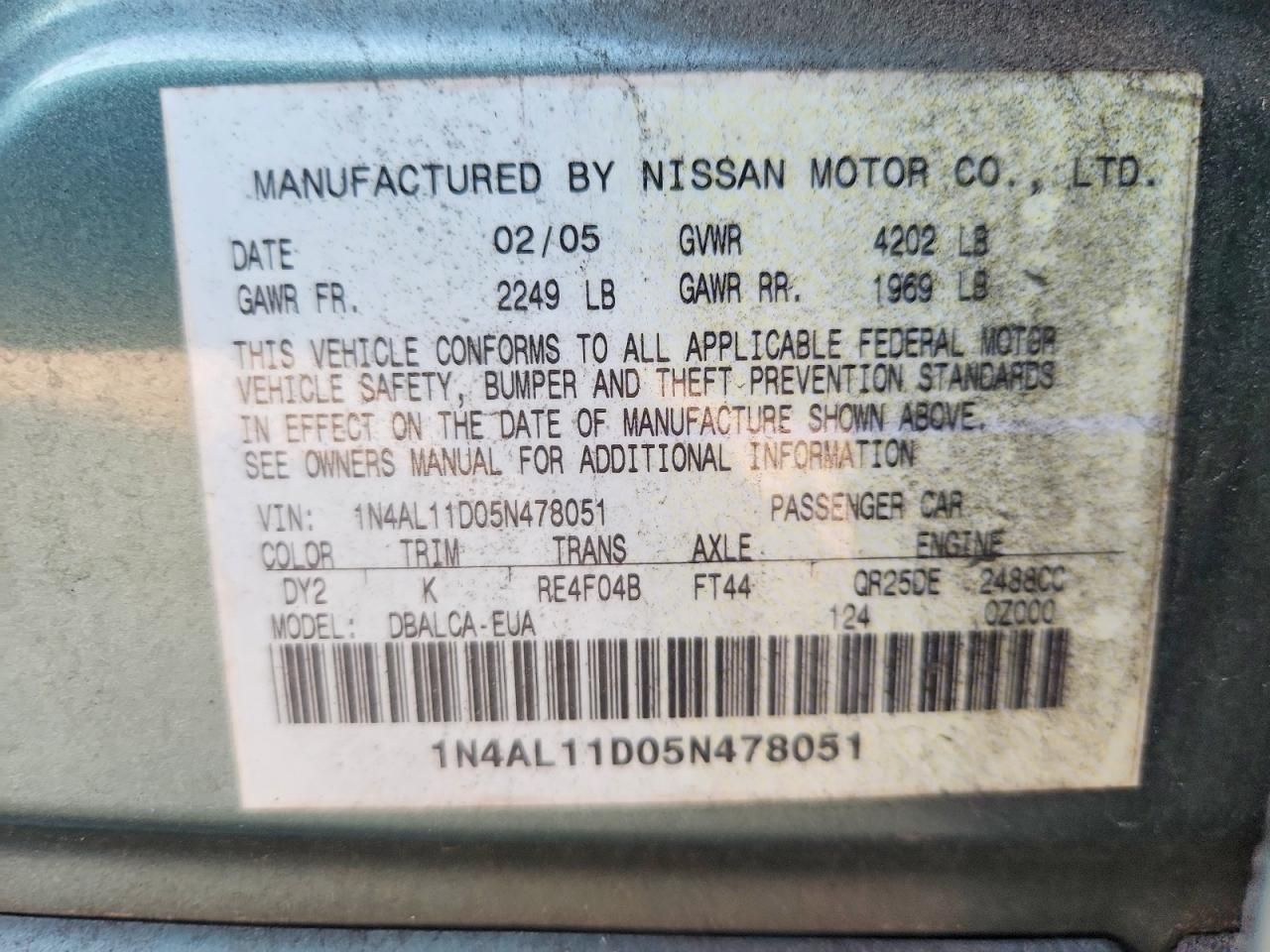 2005 Nissan Altima s