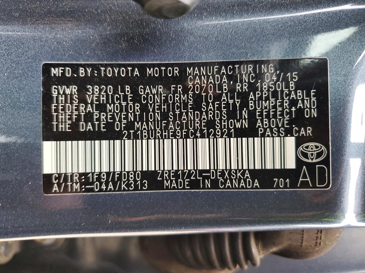 2015 Toyota Corolla l