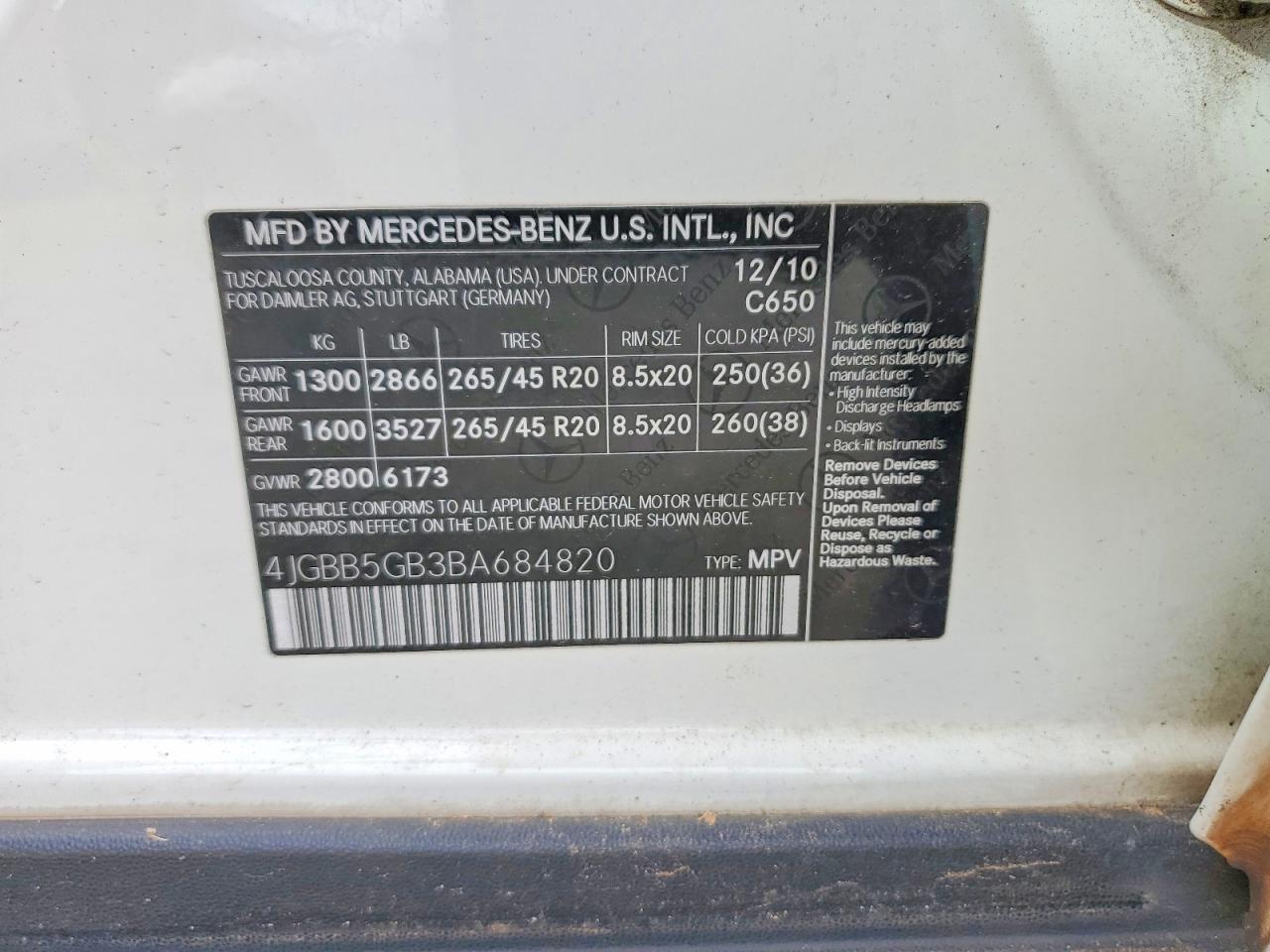 2011 Mercedes-Benz Ml 350