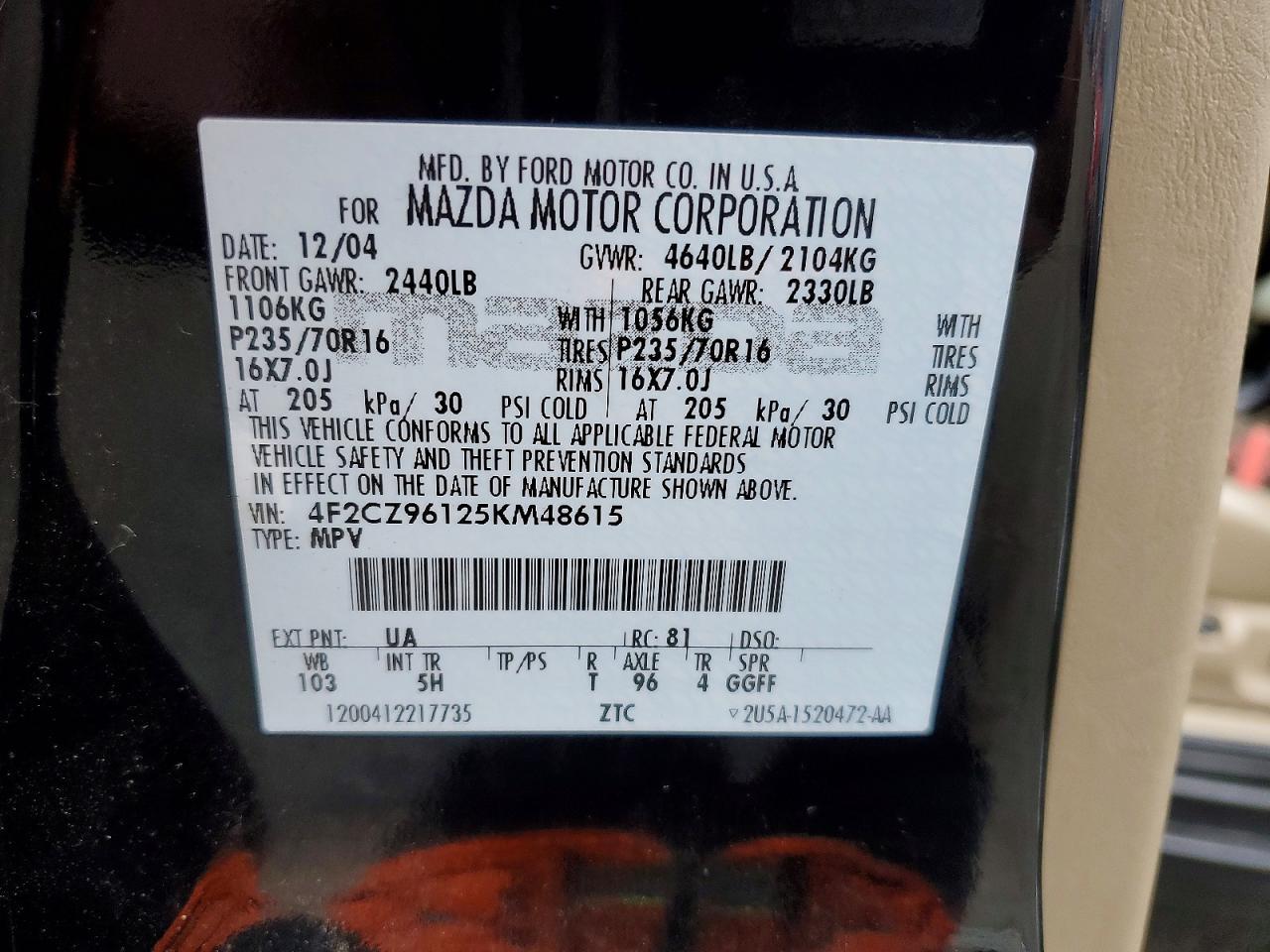 2005 Mazda Tribute s