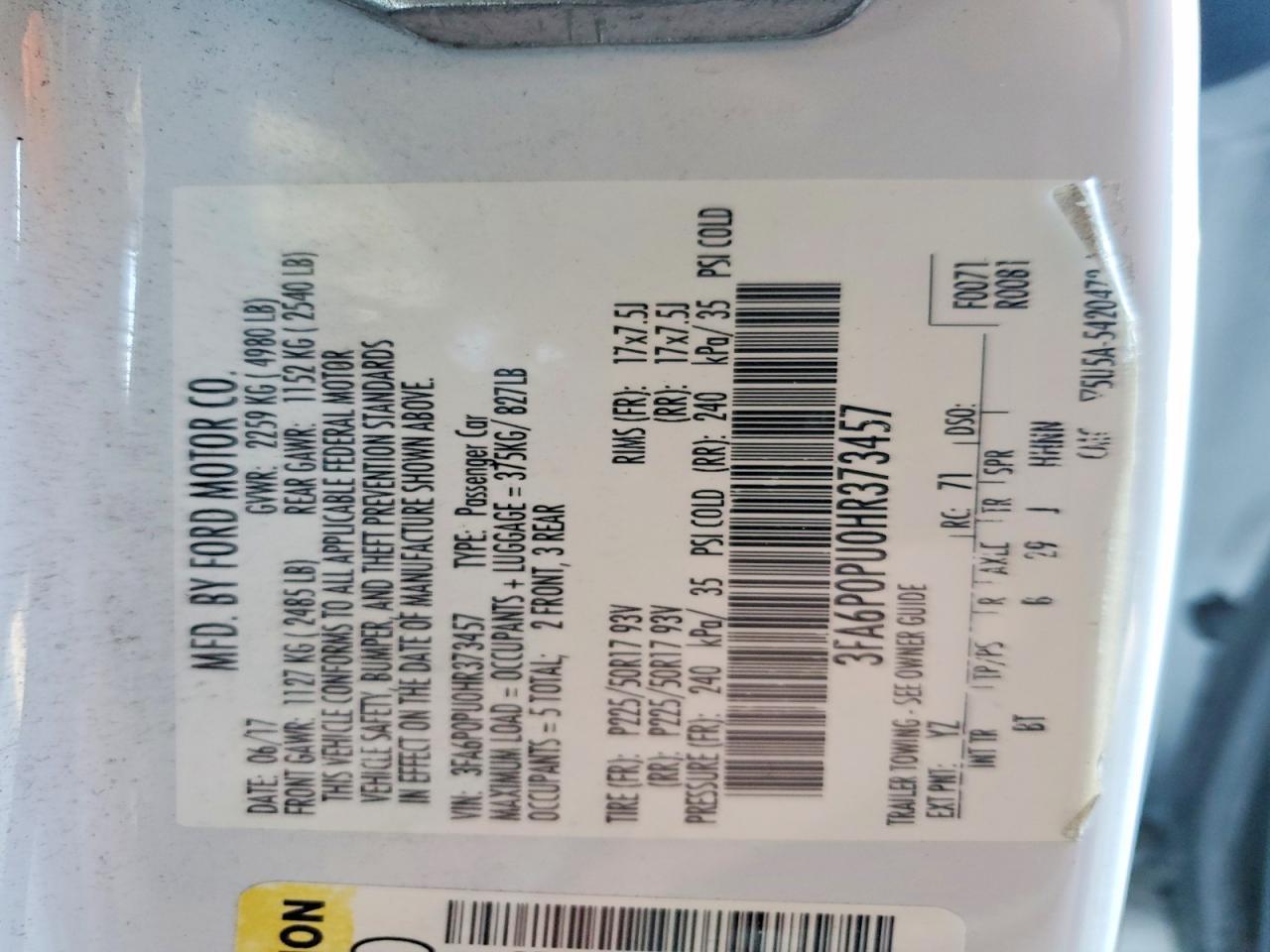 2017 Ford Fusion se Phev