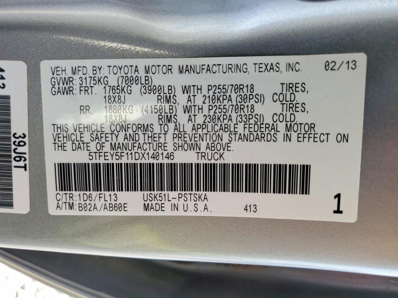 2013 Toyota Tundra Grade