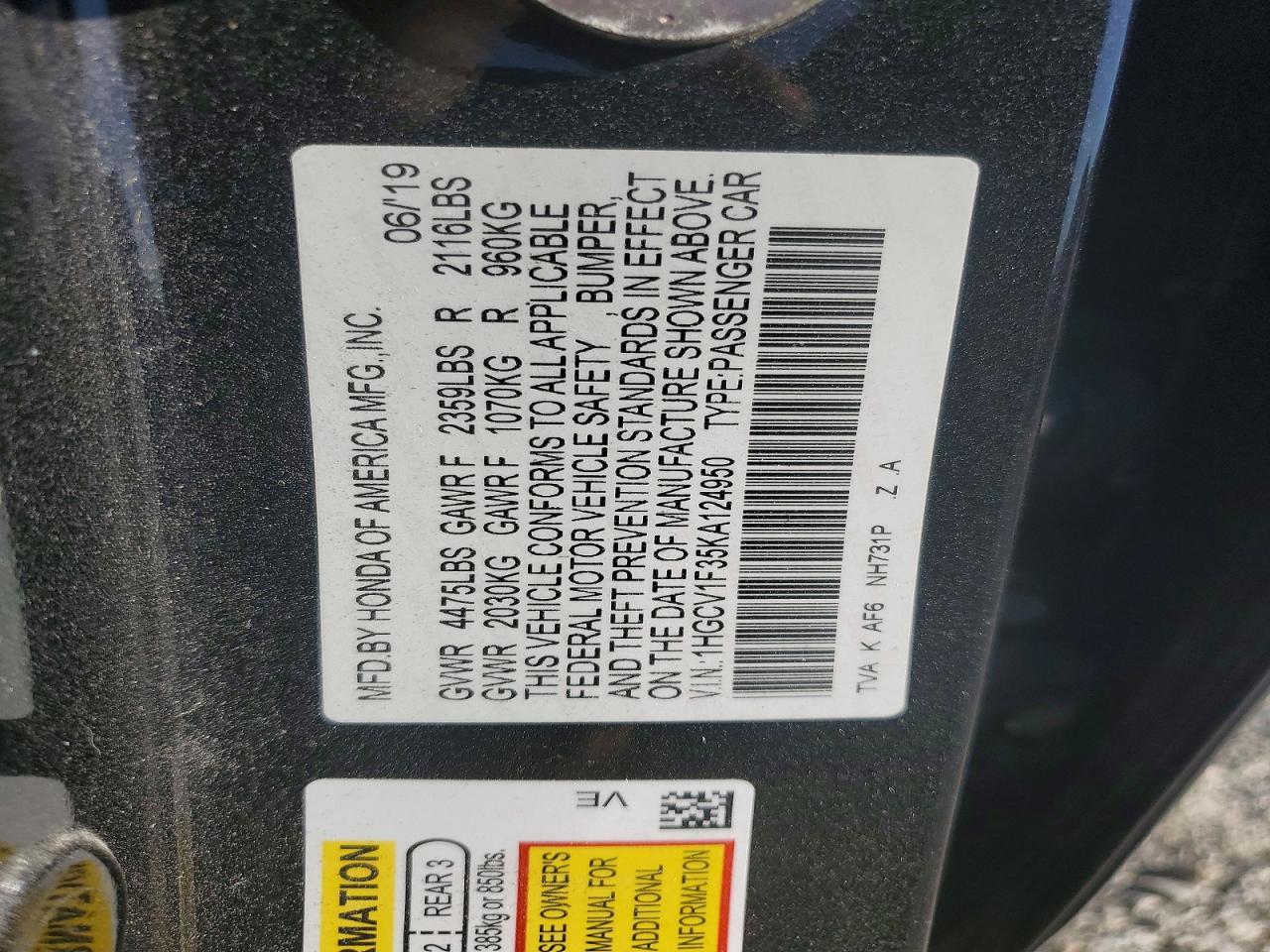 2019 Honda Accord Sport