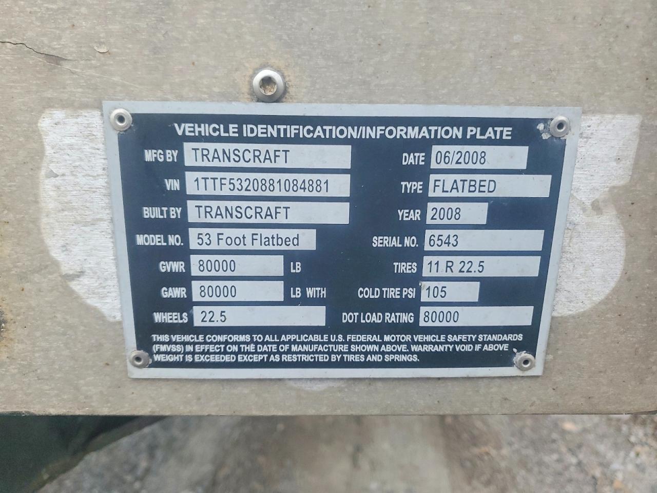 2008 Transcraft (NOWWRTAIL-Roll-OFF Container Trailer