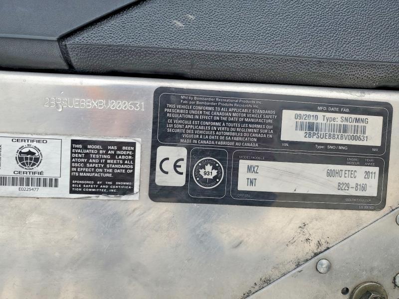 2011 Skidoo 2011 Skid MX Z TNT