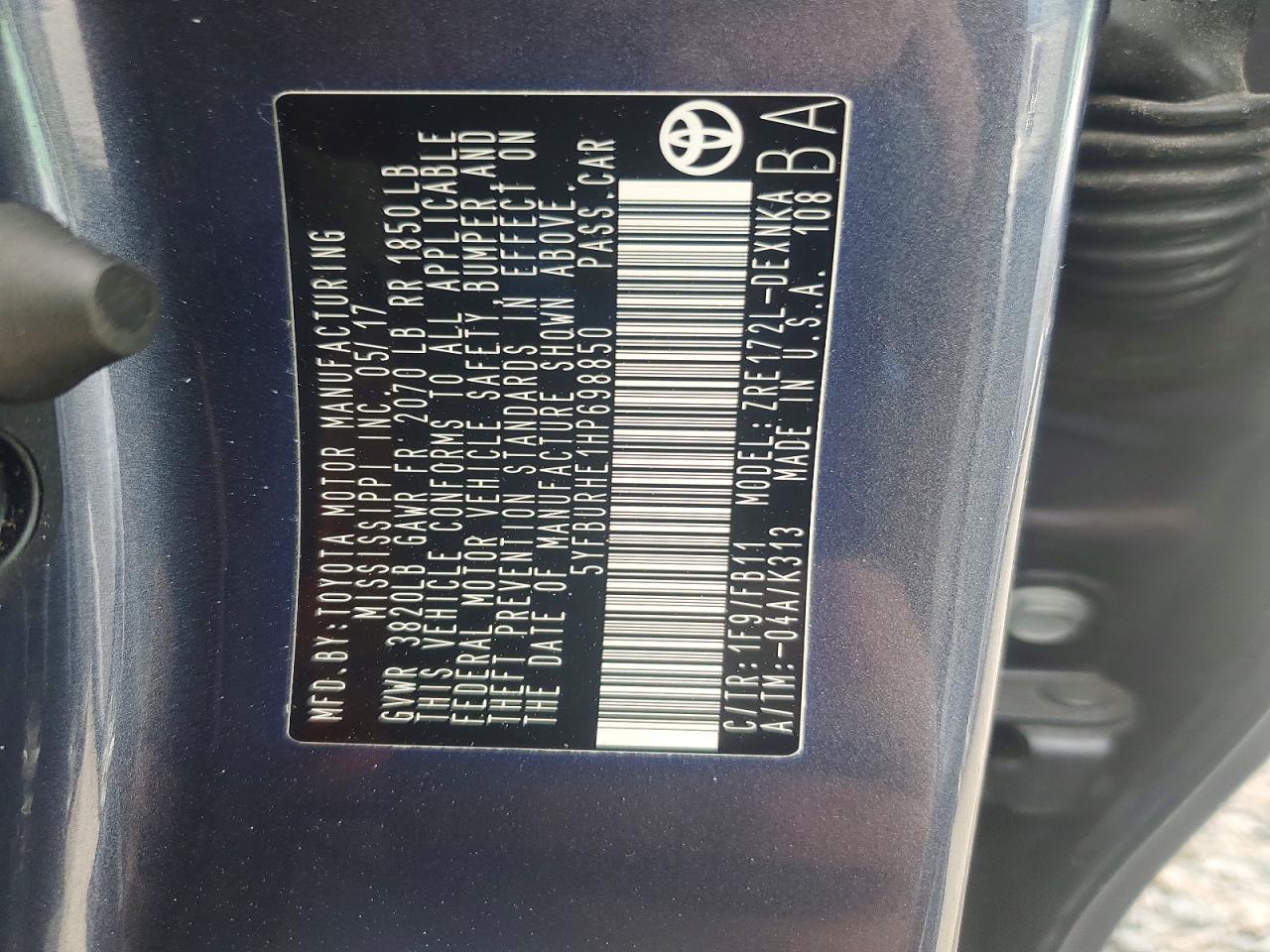 2017 Toyota Corolla l