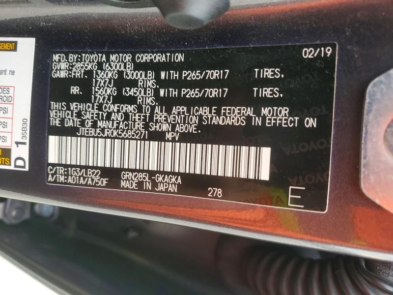 2019 Toyota 4runner Sr5/sr5 Premium