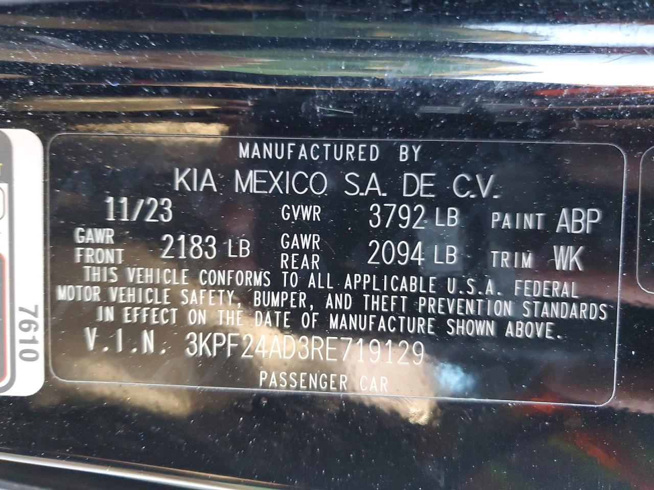 2024 KIA Forte lx