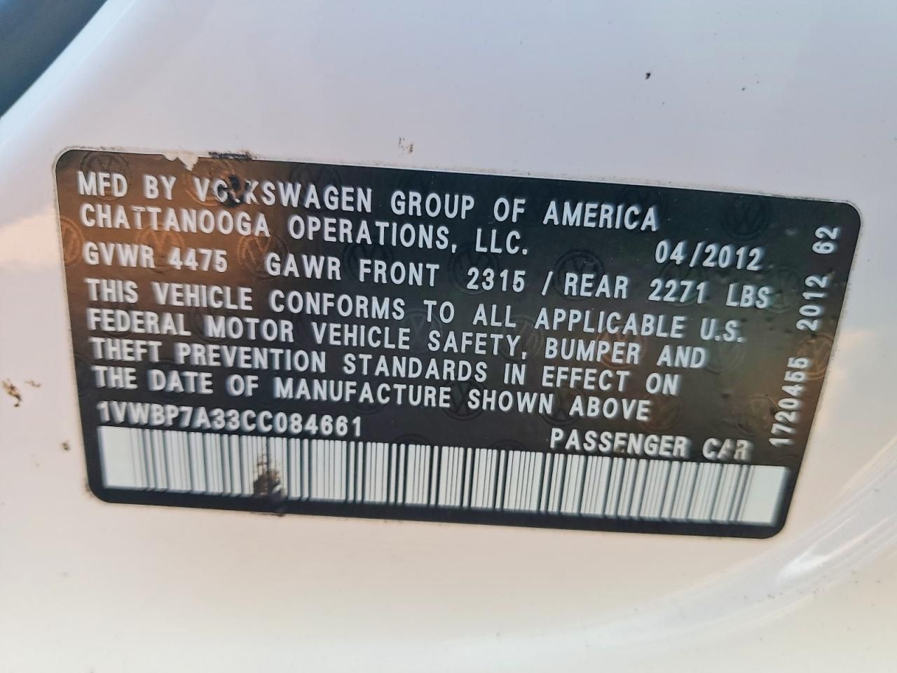 2012 Volkswagen Passat se