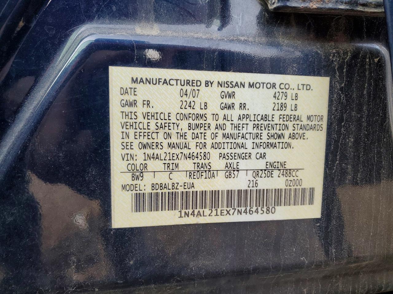 2007 Nissan Altima 2.5