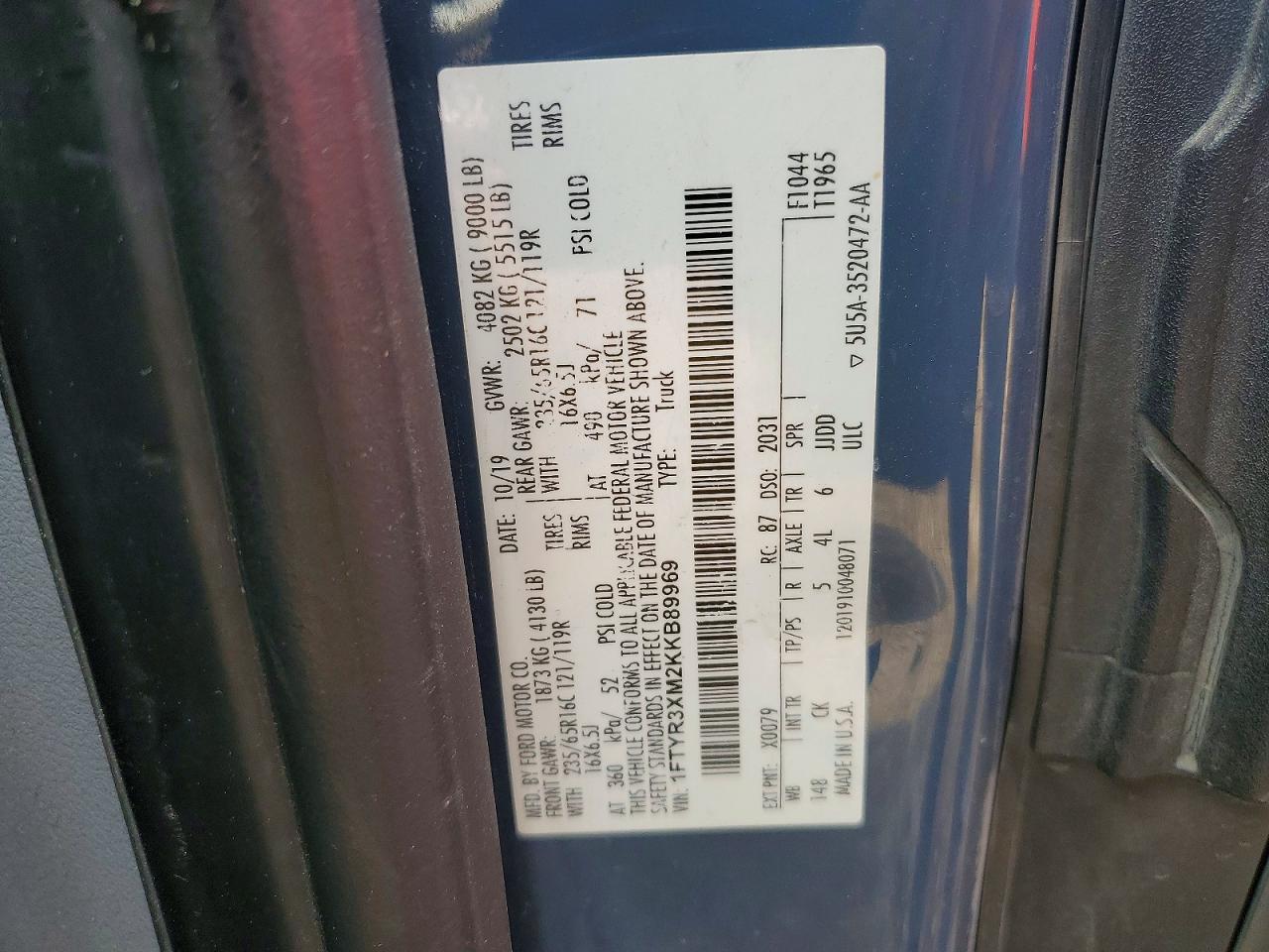2019 Ford Transit T-250 Delivery Van